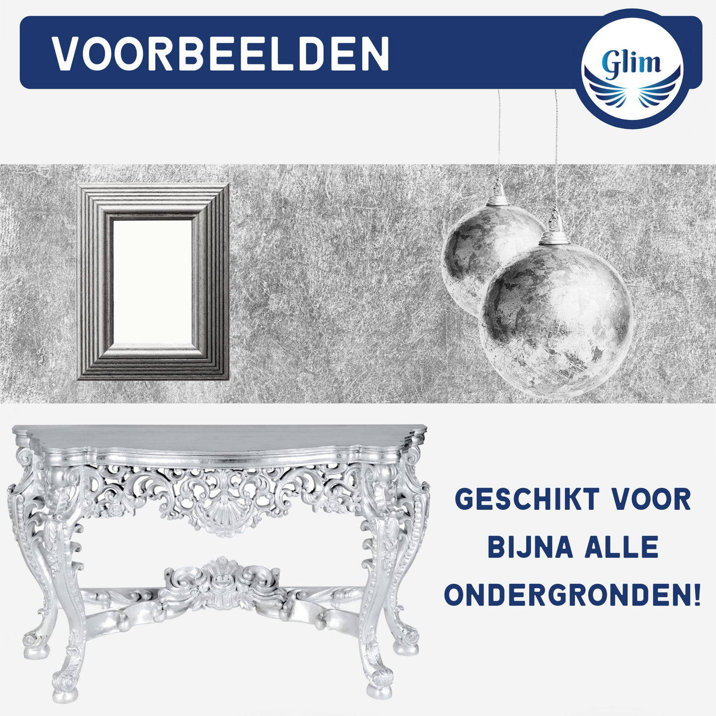 Glim® Bladmetaal Zilver XL - 100 vellen - 16*16cm