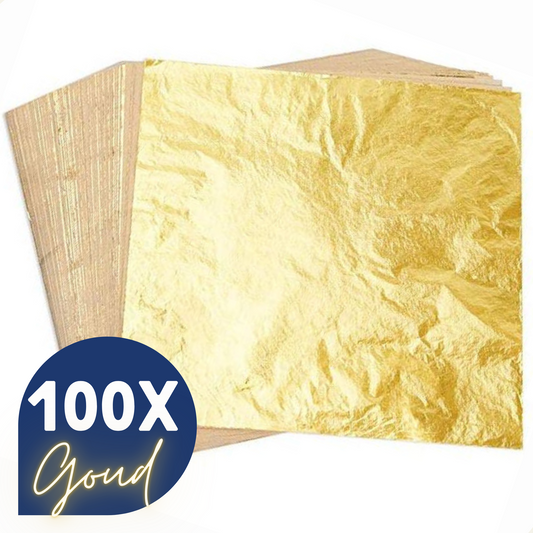 Glim® Bladmetaal Goud XL - 100 vellen - 16*16cm