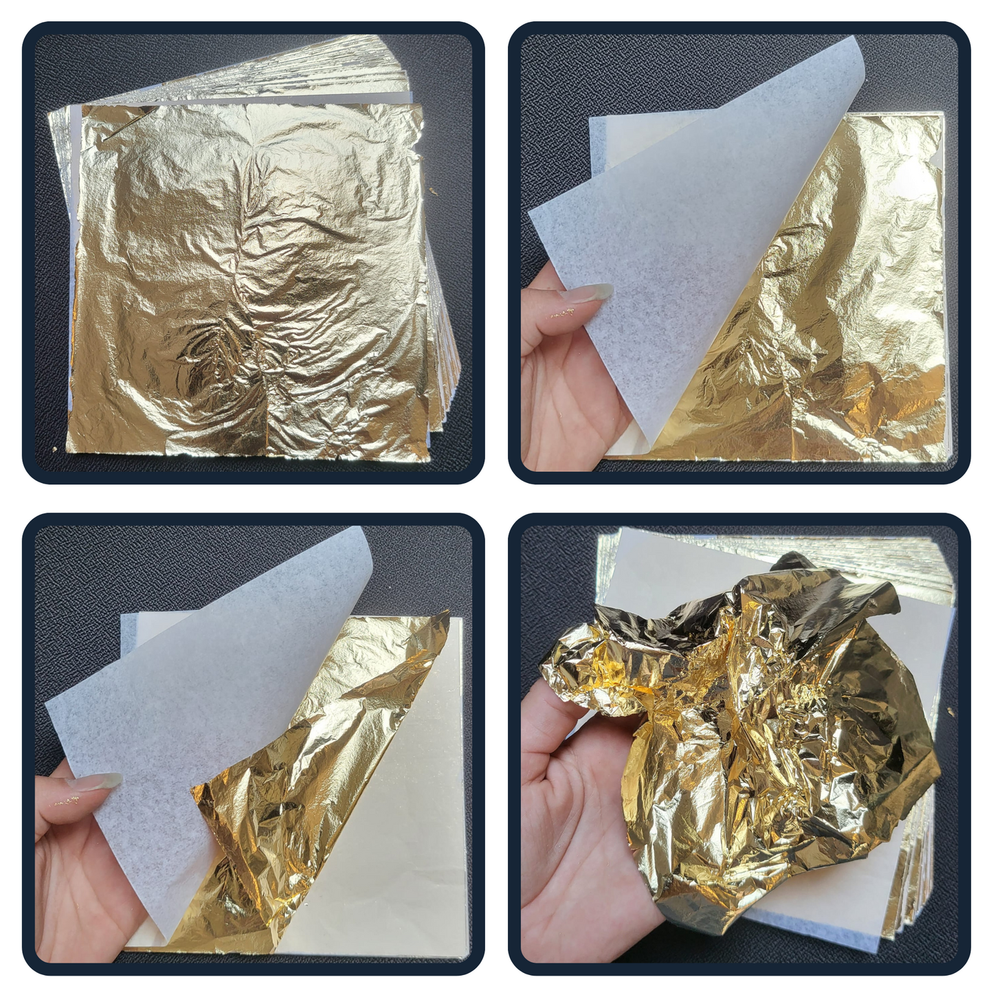 Glim® Bladmetaal Goud set XL + Lijm & Vernis - 100 vellen - 16*16cm