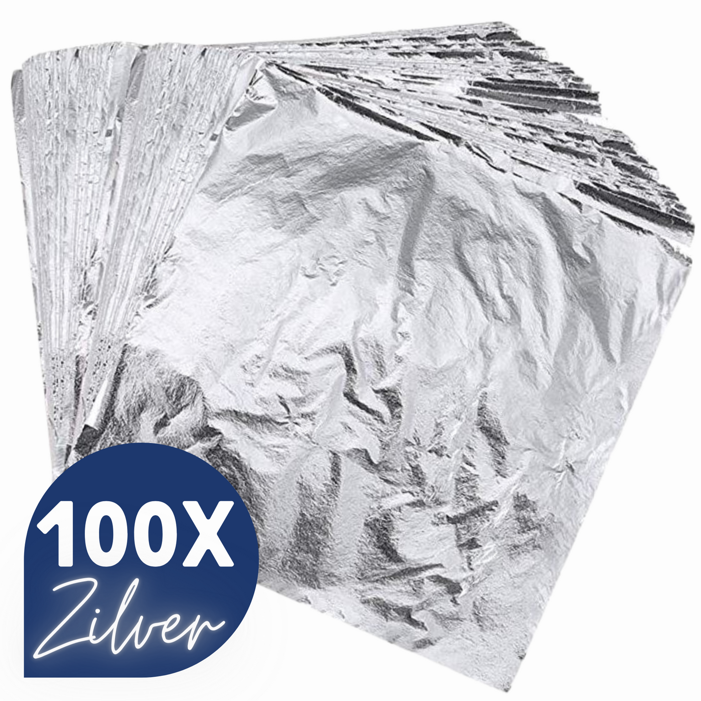 Glim® Bladmetaal Zilver XL - 100 vellen - 16*16cm