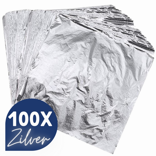 Glim® Bladmetaal Zilver XL - 100 vellen - 16*16cm